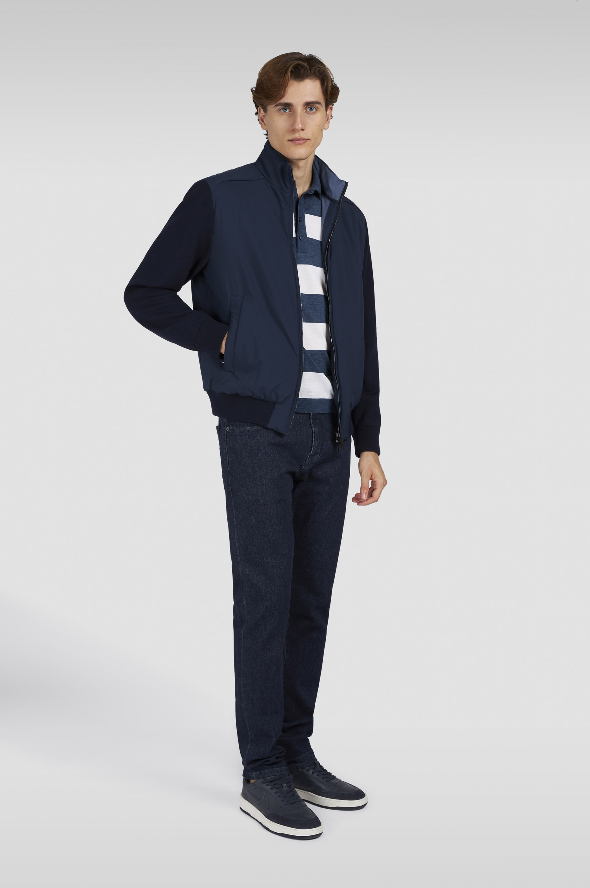 COTTON AND CASHMERE DENIM JEANS - 2