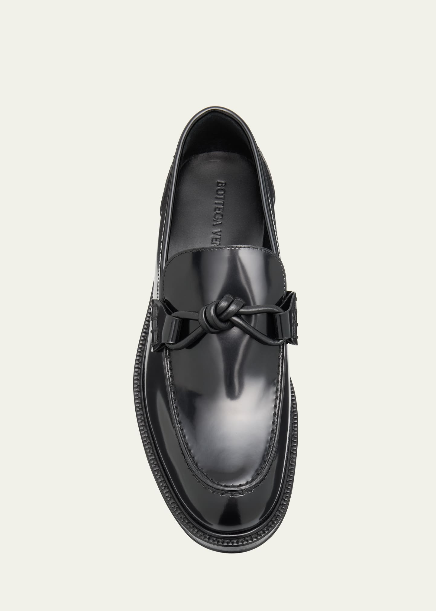 Men's Tie Brushed Calfskin Bit Loafers - 5
