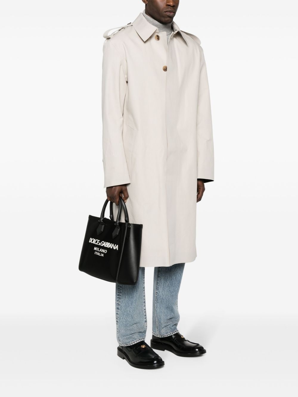 logo-embossed canvas tote bag - 2