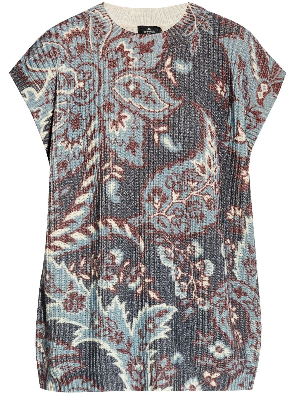 paisley-print wool top - 1