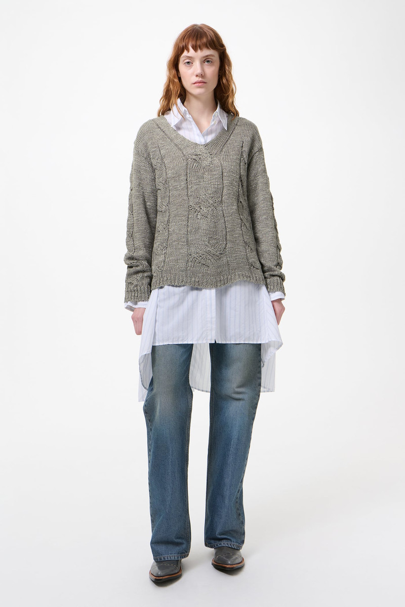 Our Legacy Link V-Neck Tin Shifting Hemp Silk Cable outlook
