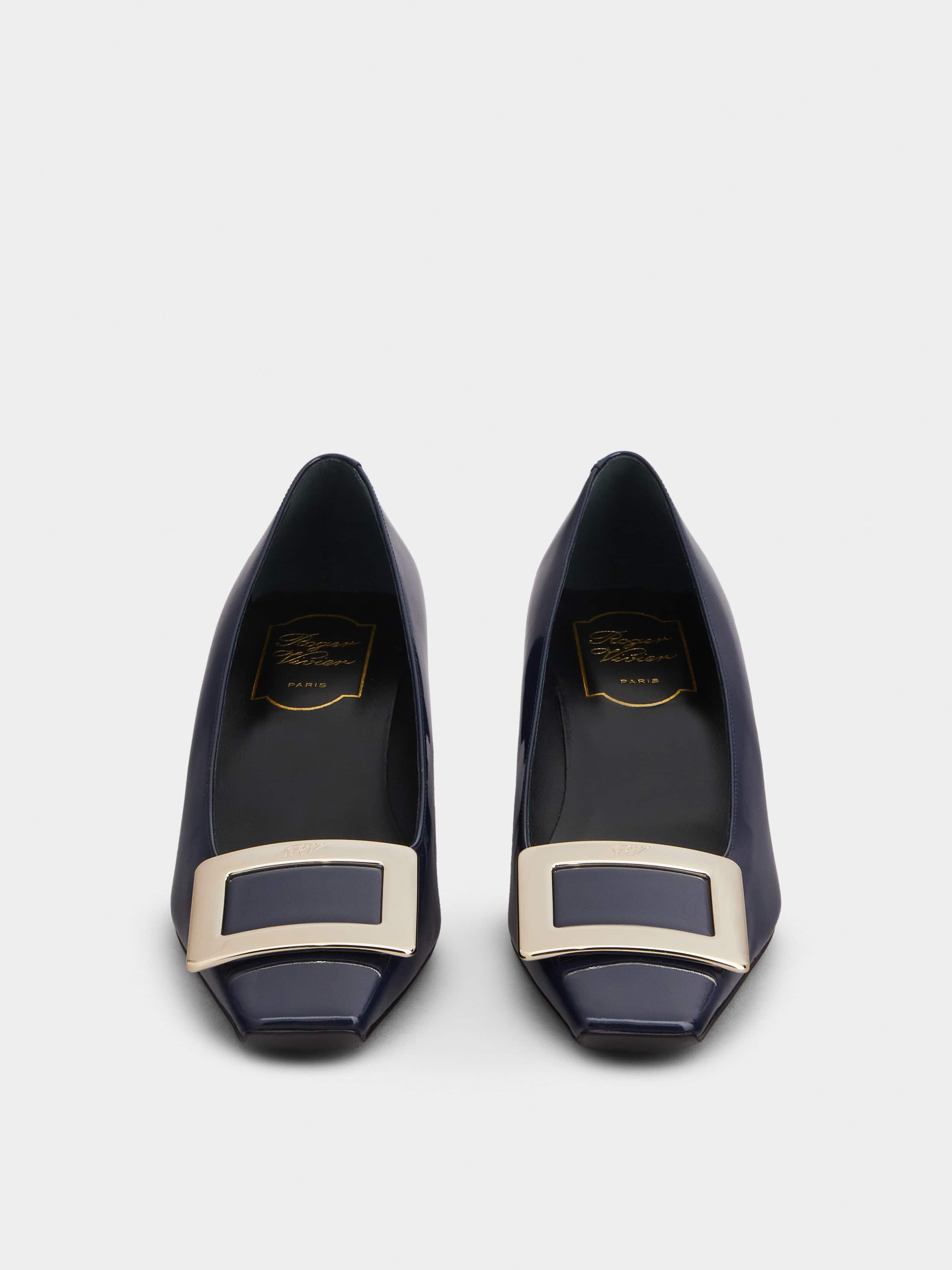 Belle Vivier Metal Buckle Pumps in Patent Leather - 7
