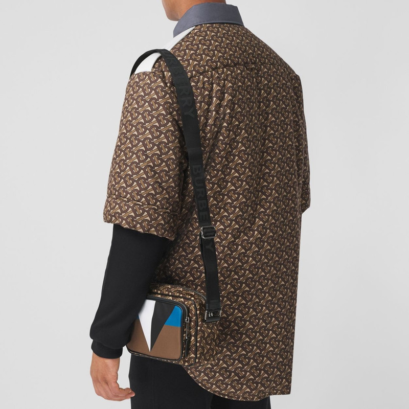 Geometric and Monogram Print Nylon Crossbody Bag 9