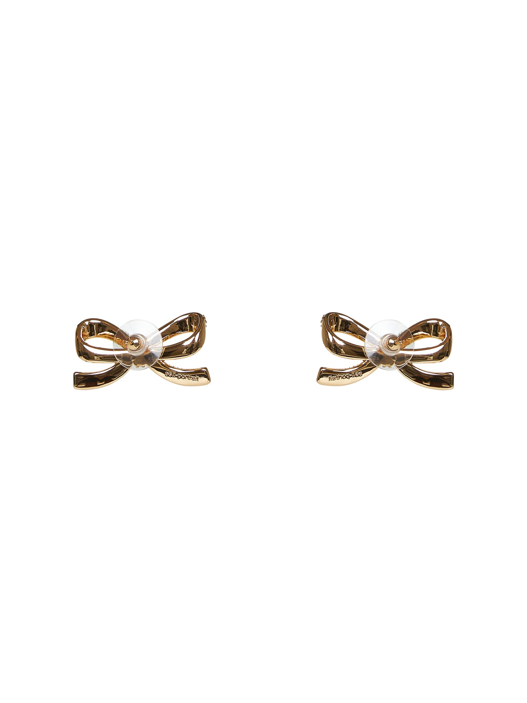 Gold Gold Crystal Bow earrings - 2