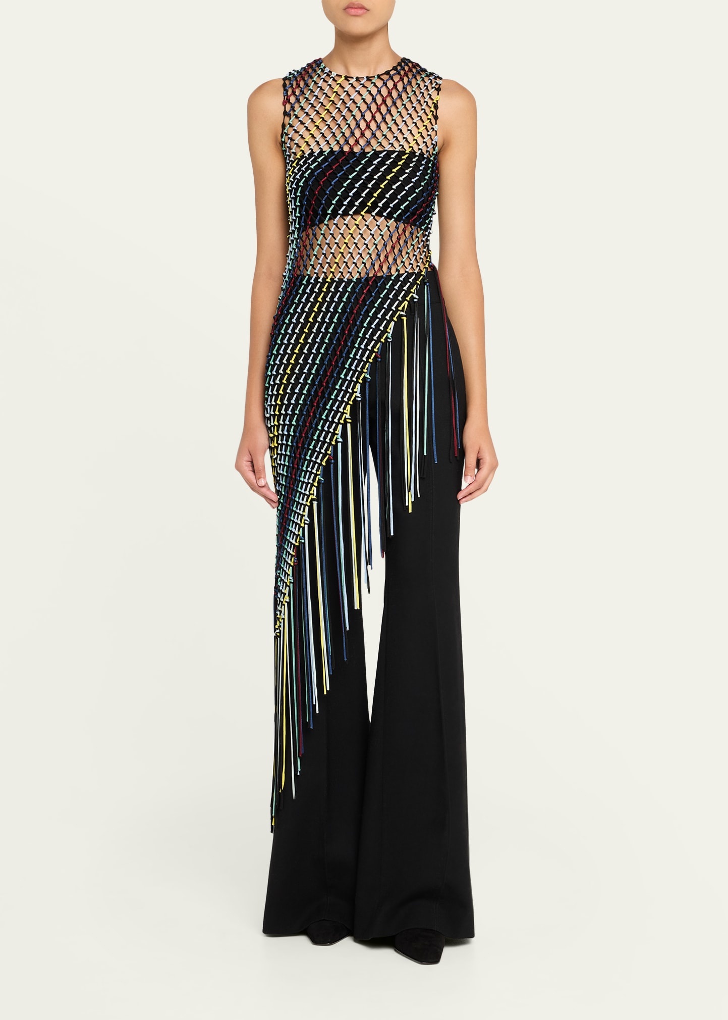 Niamh Fishnet Asymmetric Fringe Tunic - 2