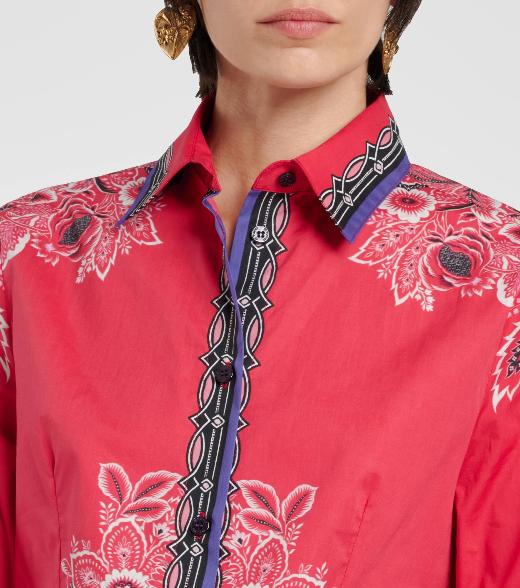 Floral cotton-blend shirt - 4