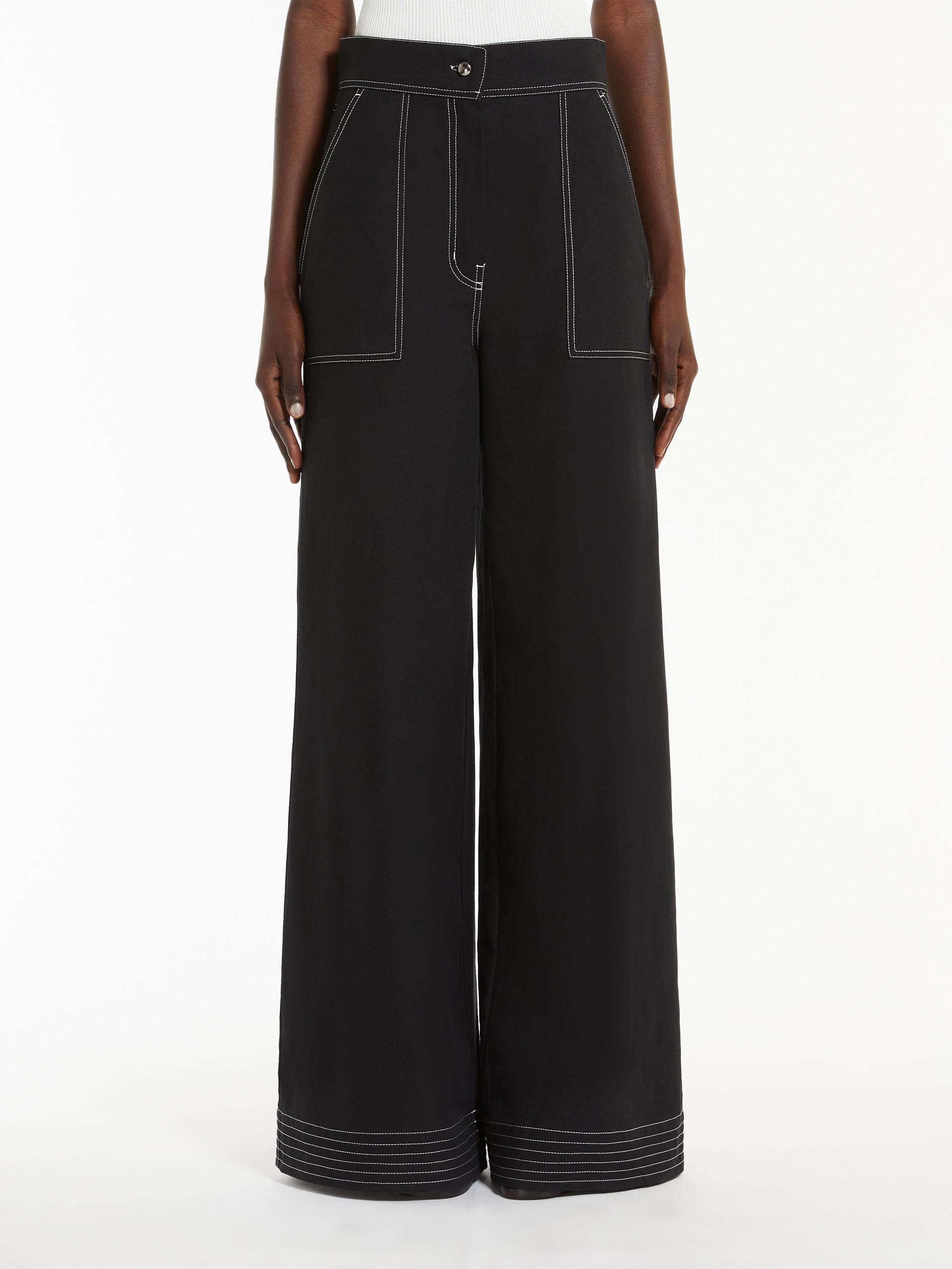 OBOLI Cotton and linen wide trousers - 3
