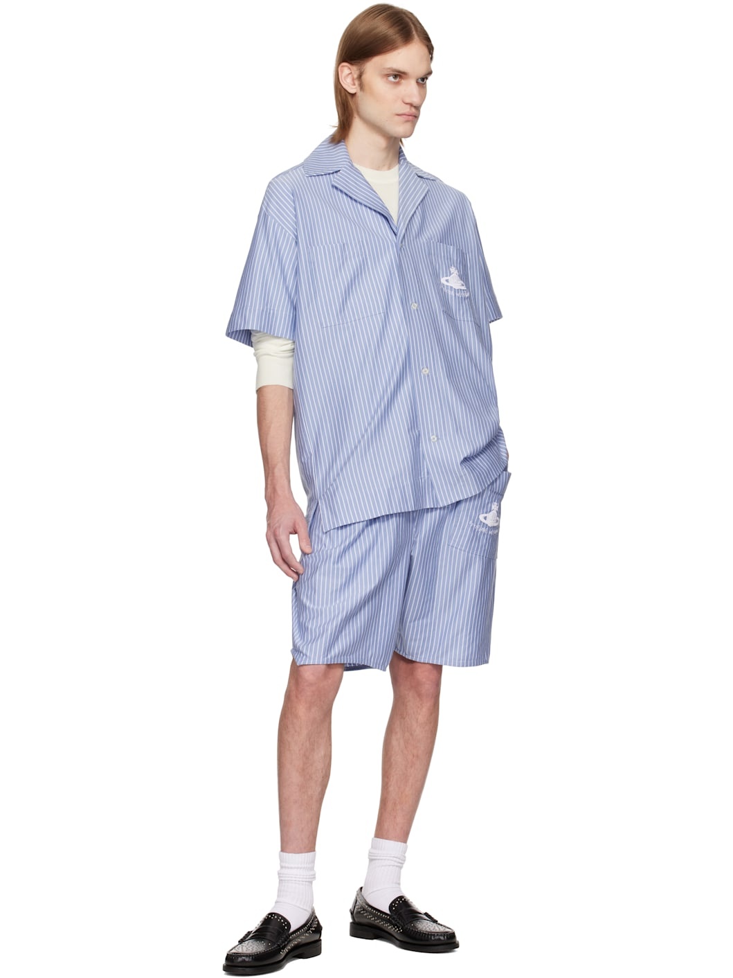Blue & White Camp Shirt - 4