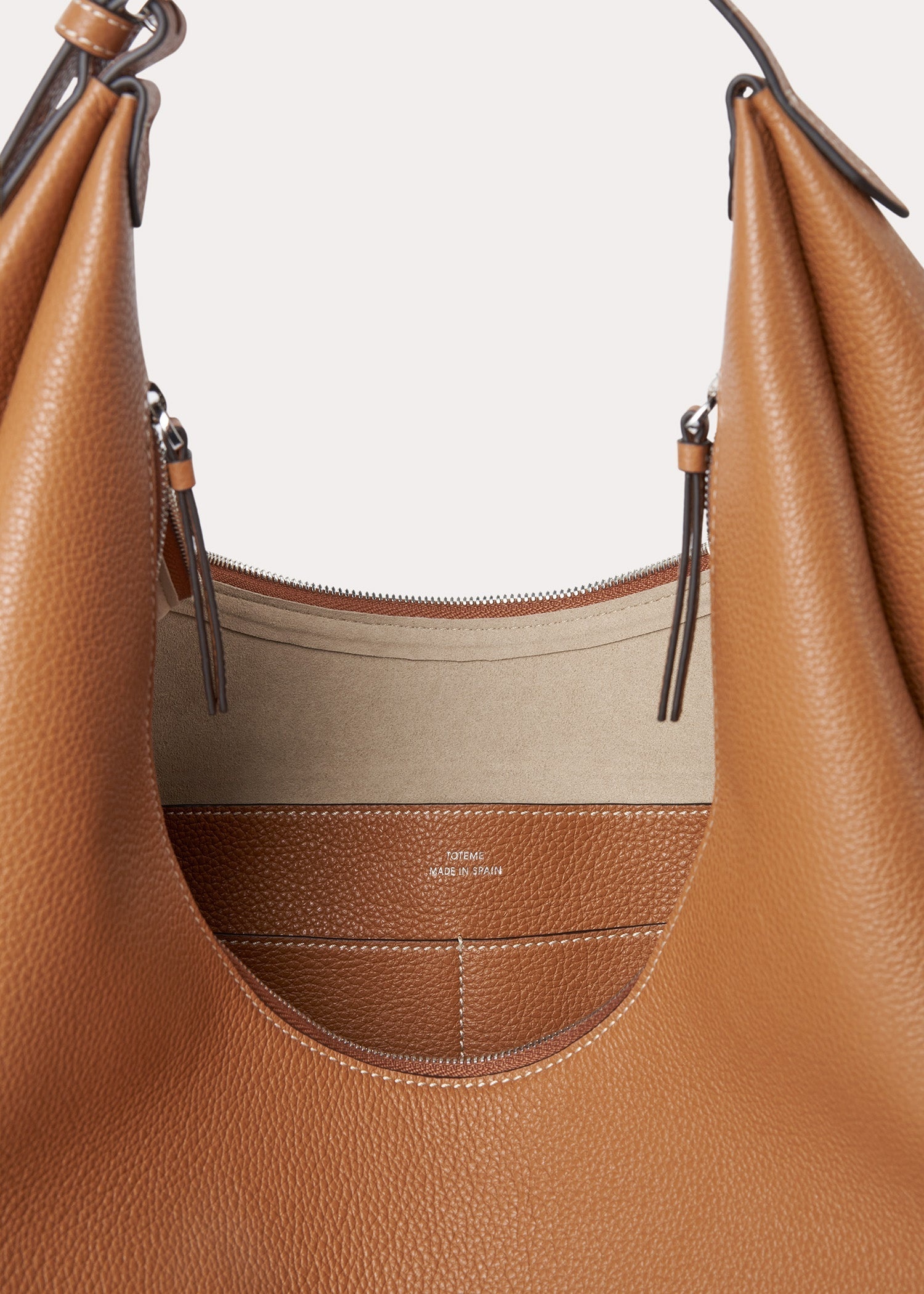 Belt hobo bag tan grain - 9