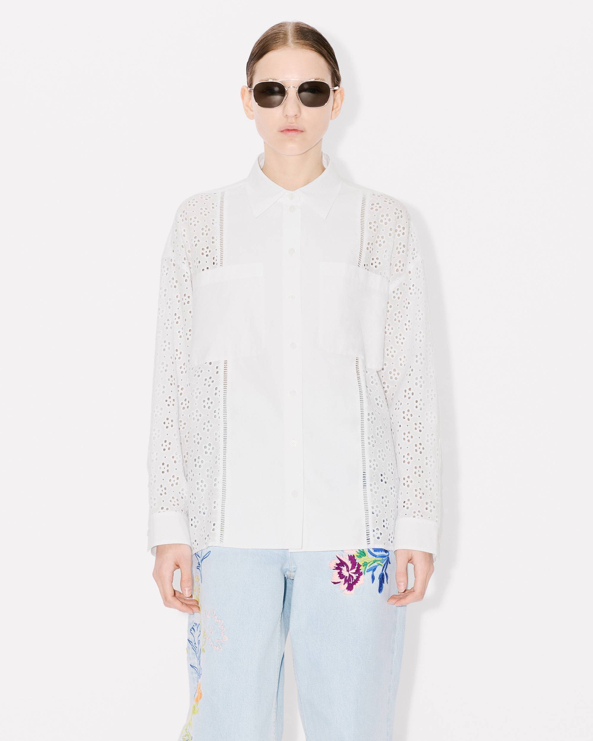 'KENZO Boke Flower Broderie Anglaise' oversized shirt - 3