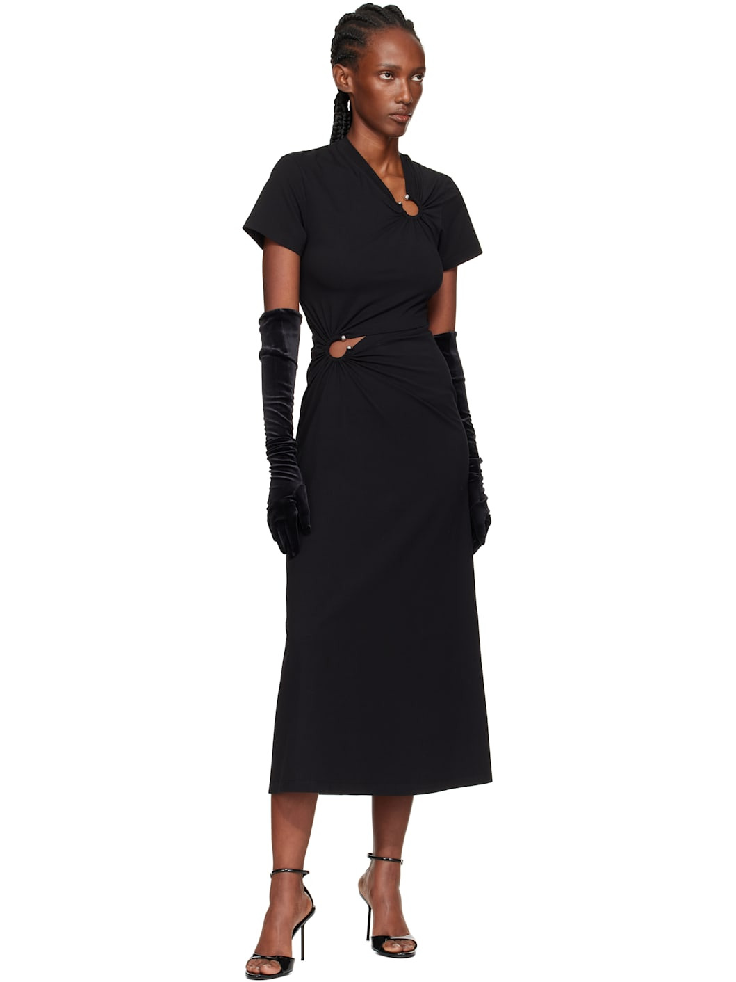 Black Velour Gloves - 3
