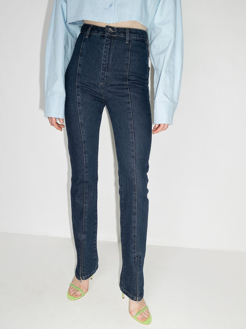 ROTATE Jada zip-ankle flared jeans outlook