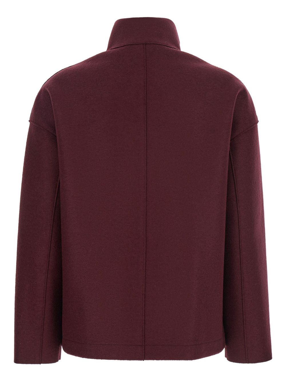 high-neck double-breasted coat - 2