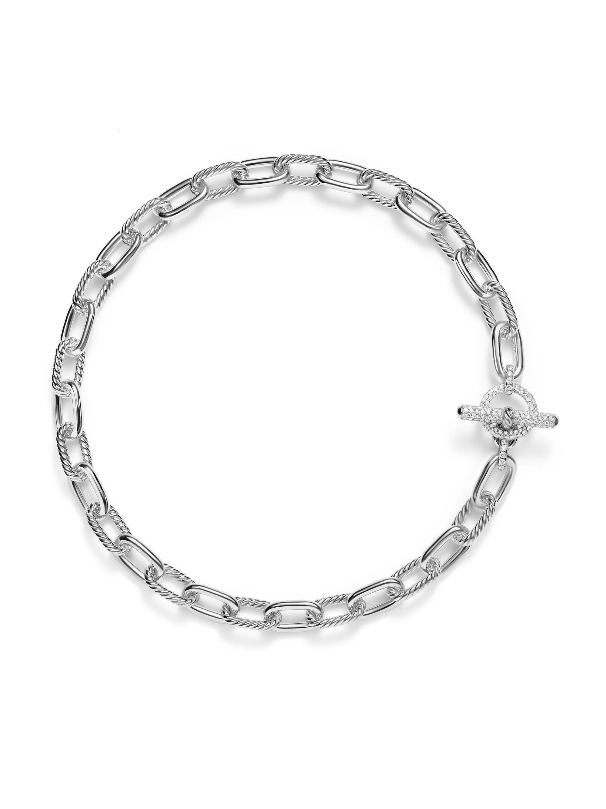 Women's DY Madison Toggle Chain Necklace in Sterling Silver - Diamond - 1