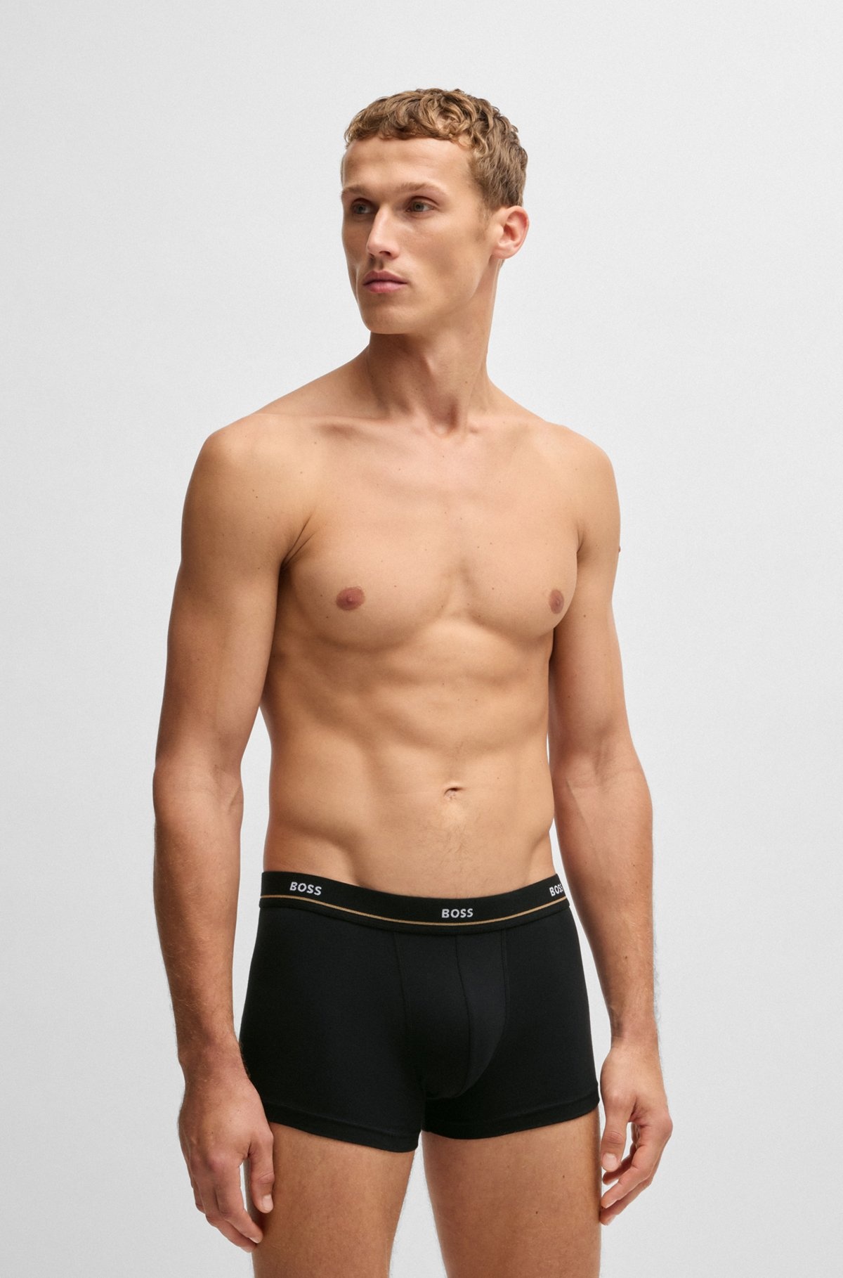 THREE-PACK OF STRETCH-COTTON TRUNKS WITH LOGO WAISTBANDS - 2
