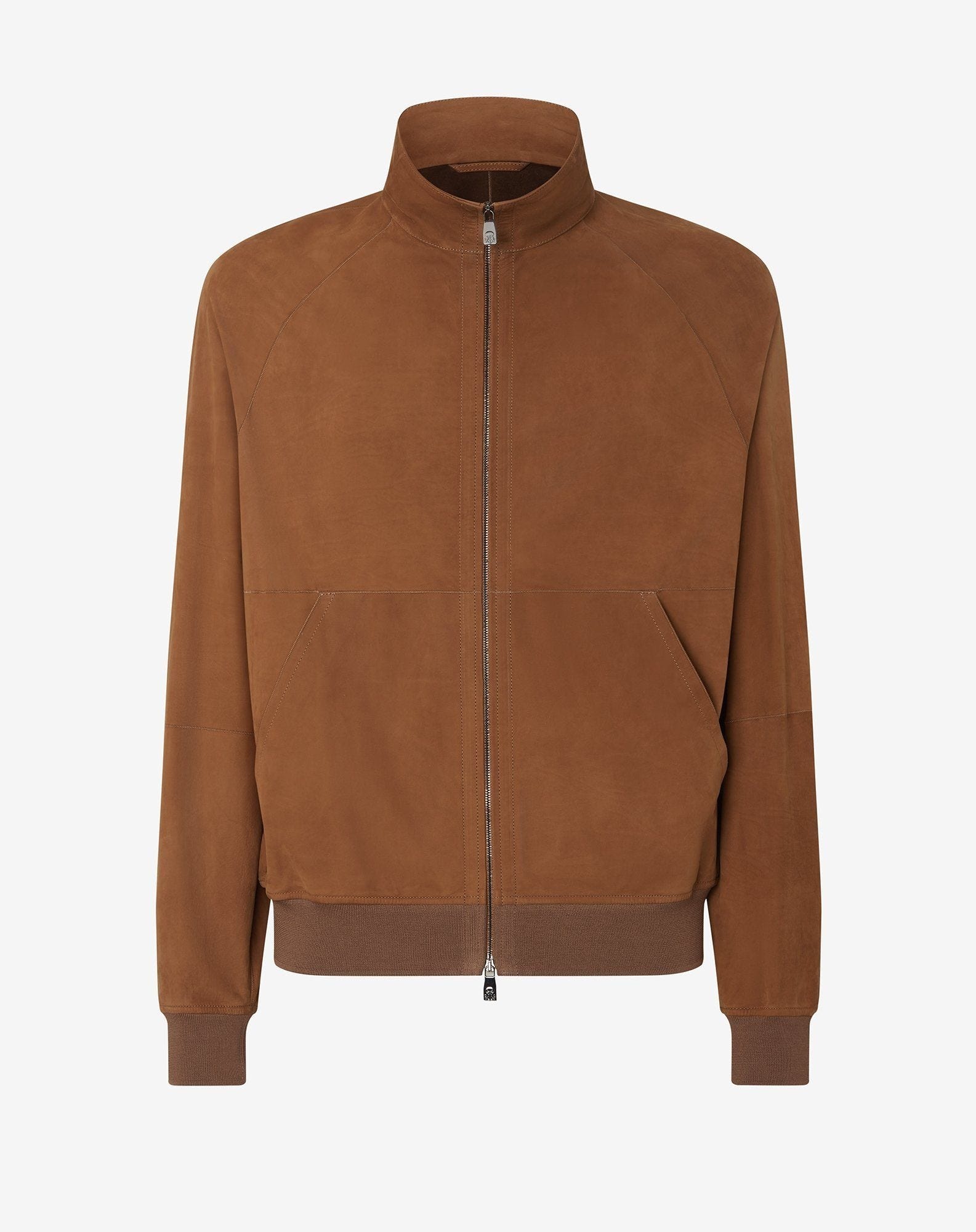 Tobacco-brown bomber jacket made from super light suede - 1