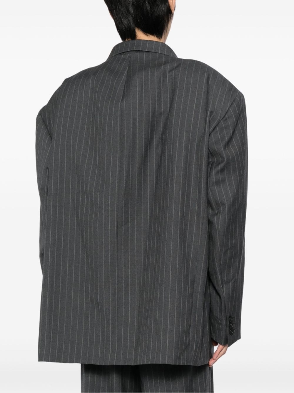 striped double-breasted blazer - 4