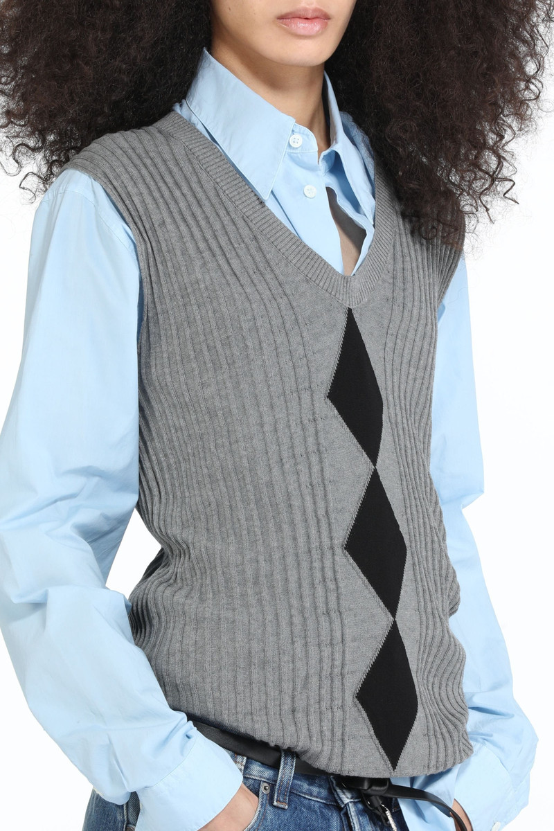 DIAMOND-JACQUARD COTTON VEST 5