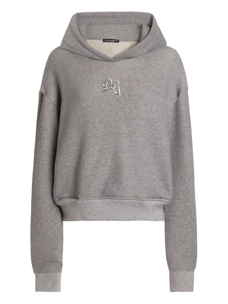 logo-embroidered hoodie 1