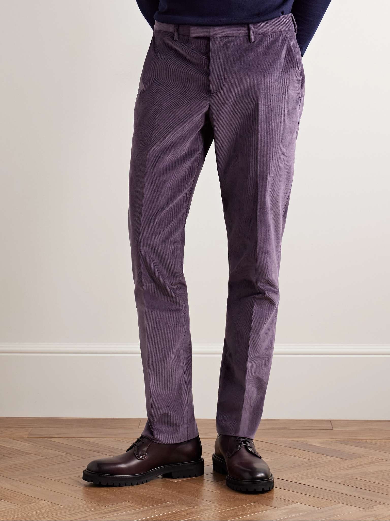 Slim-Fit Stretch-Cotton Corduroy Suit Trousers - 4