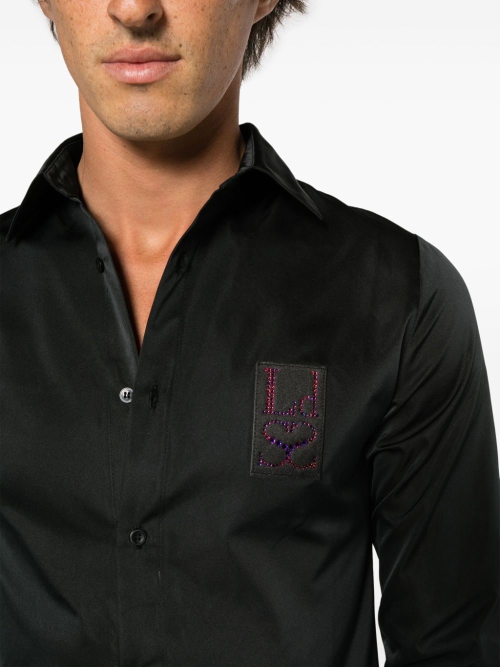 logo-patch shirt - 6
