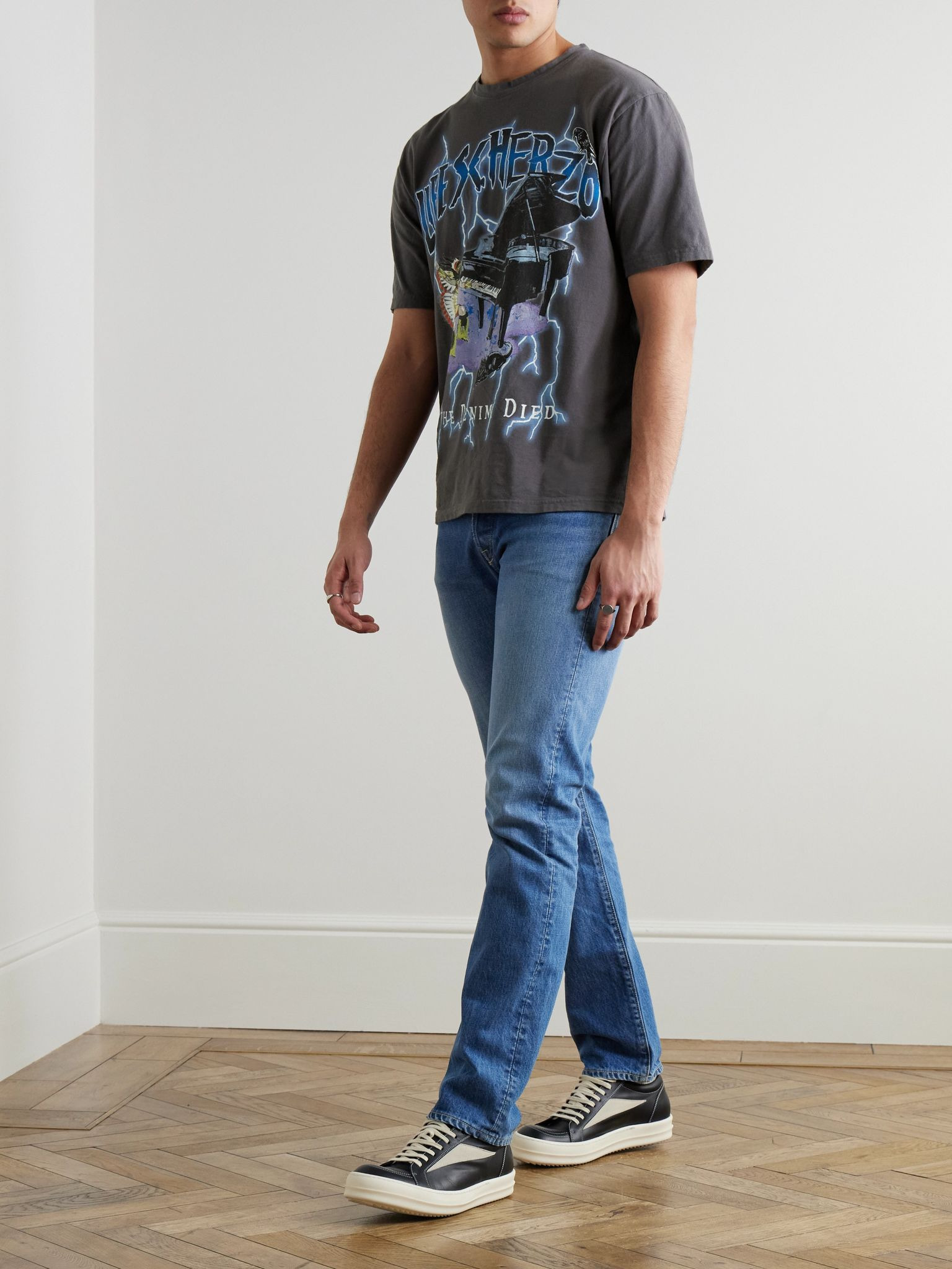 Printed Cotton-Jersey T-Shirt Anthracite - 2
