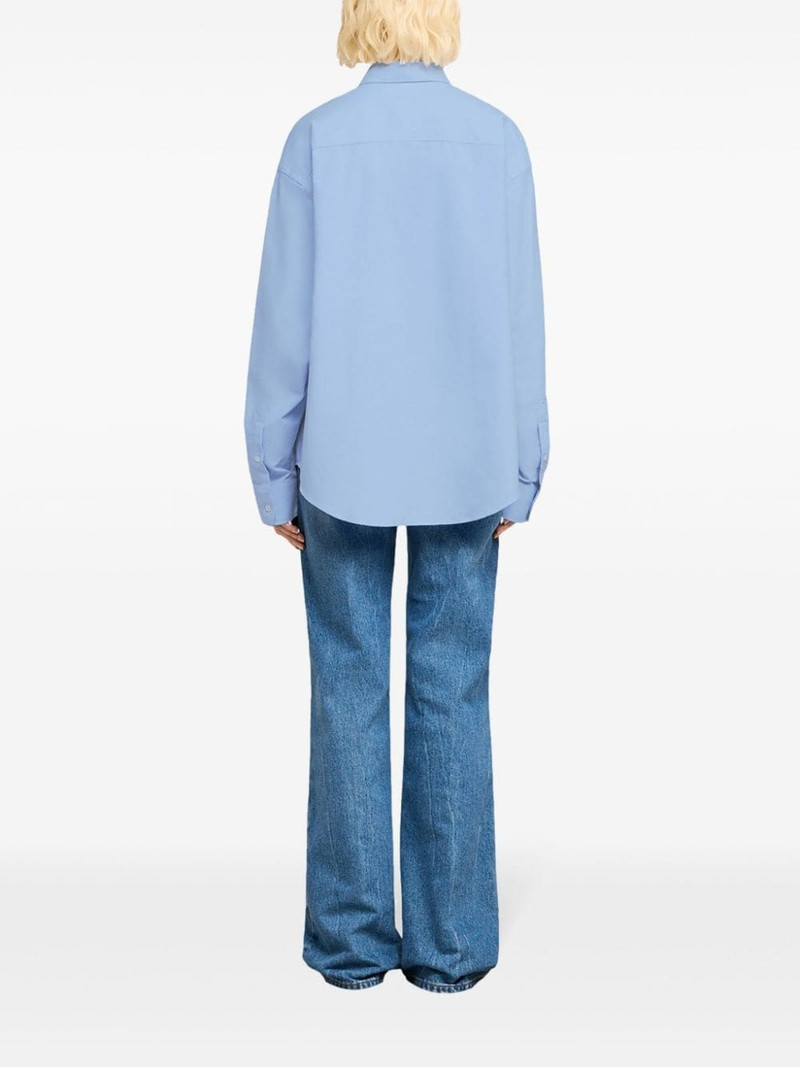 embroidered-logo cotton shirt 5