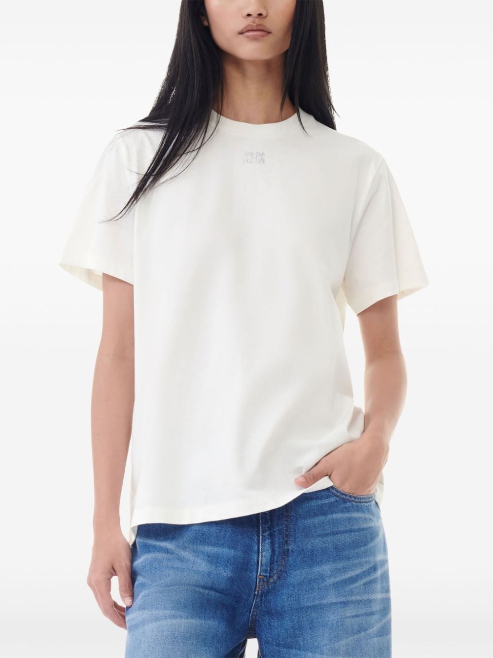 logo-embellished cotton T-shirt - 5