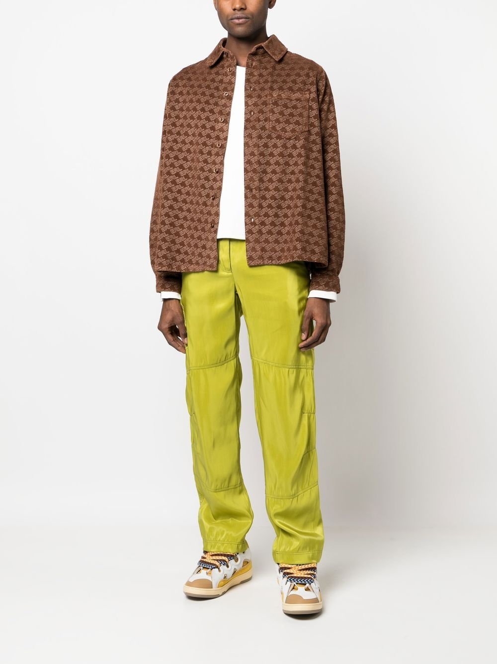 all-over logo print corduroy shirt - 2
