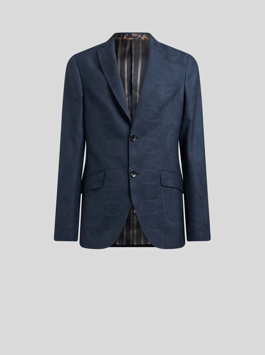 WOOL BLAZER WITH PRINT - 1