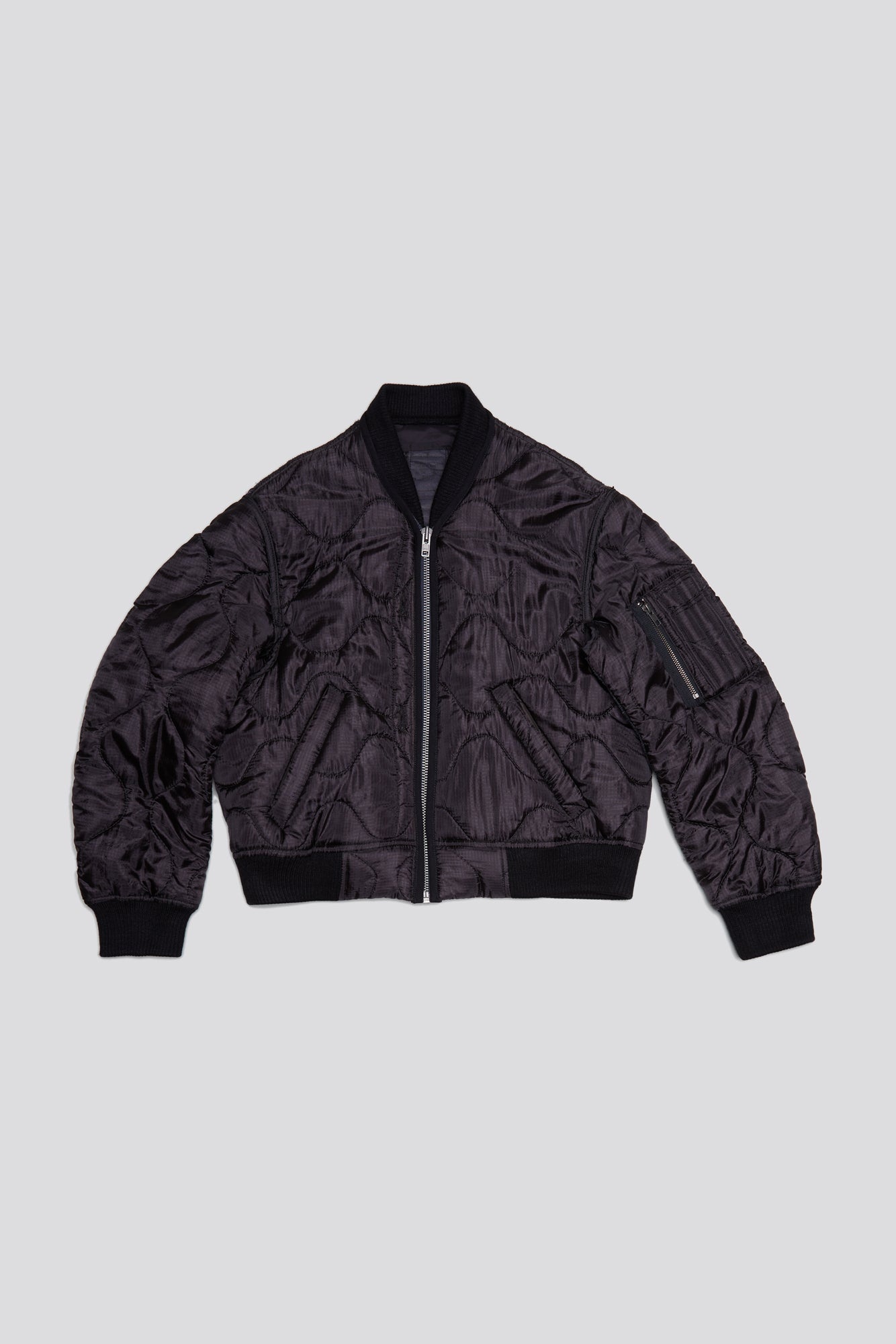 REFURBISHED LINER BOMBER - BLACK OVERDYE - 1