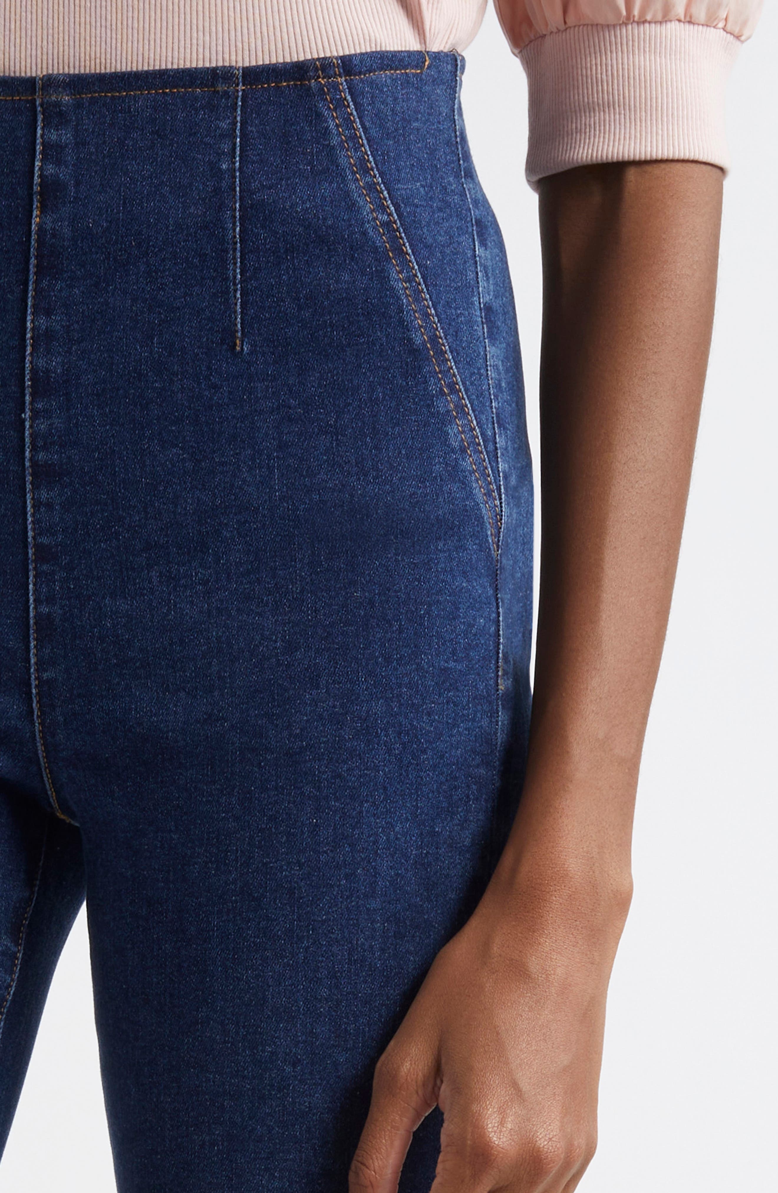 Veronica Beard Carson Off-Duty High Waist Ankle Flare Jeans in Bright Blue at Nordstrom - 5