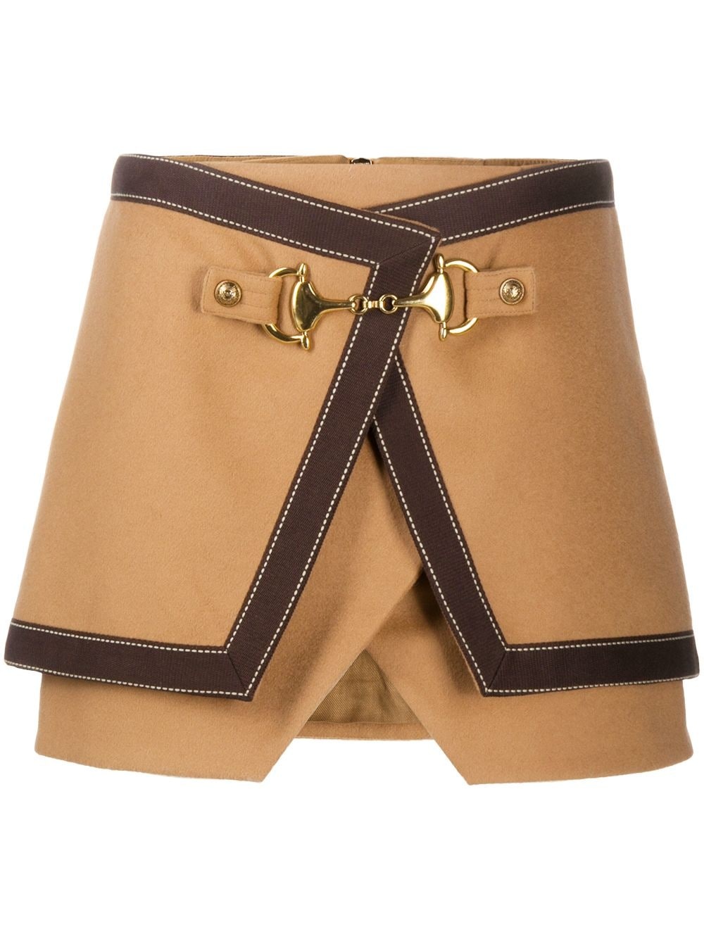 asymmetric buckled mini skirt - 1