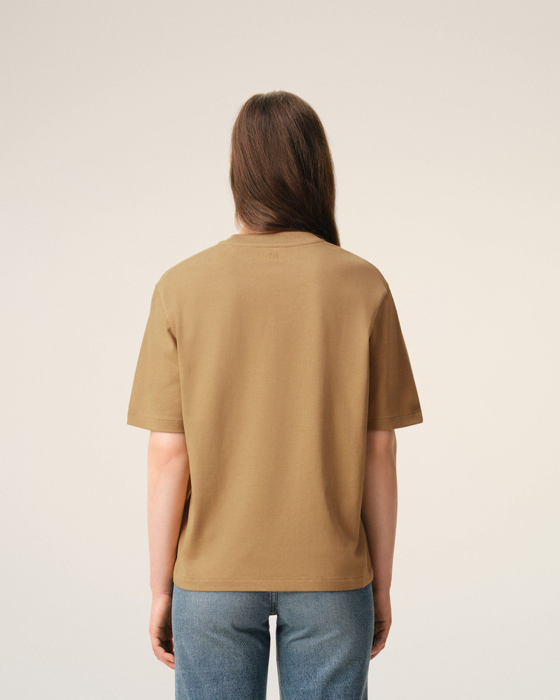 BROWN COTTON AMI DE COEUR T-SHIRT 5