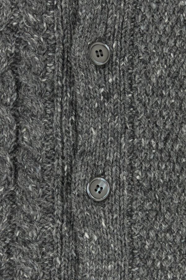 Melange dark grey wool blend cardigan - 3