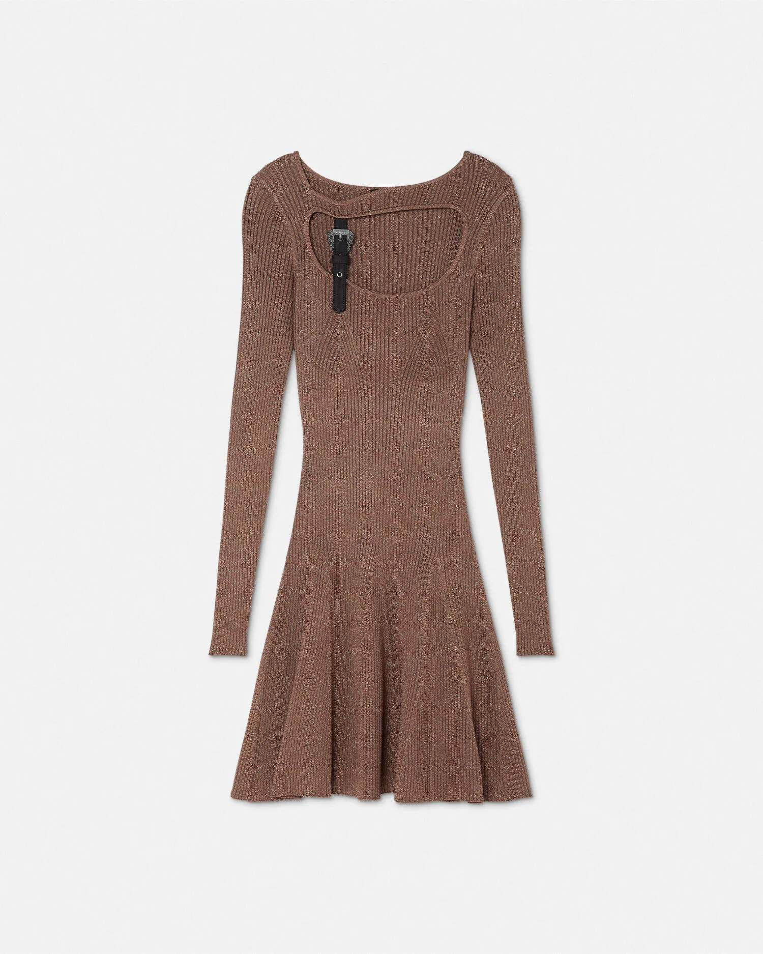 Baroque Buckle Ribbed Mini Dress - 1