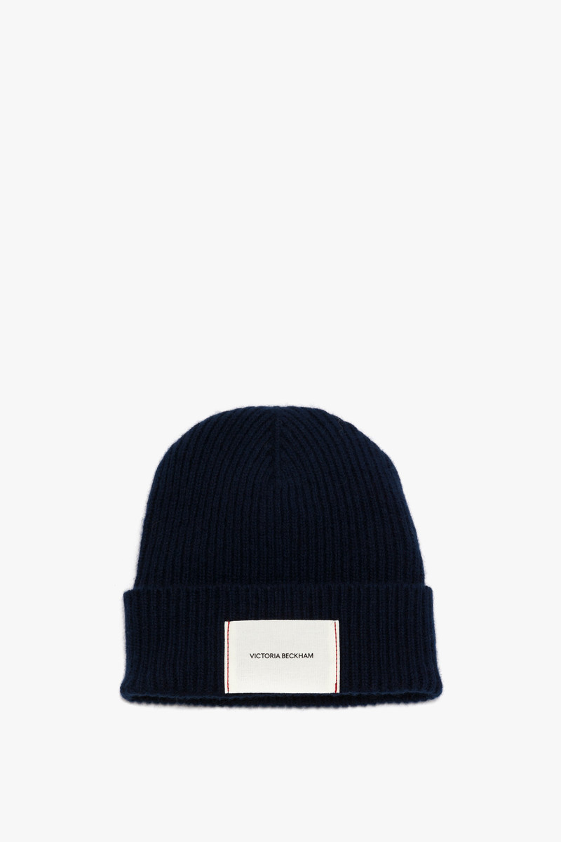 Logo Patch Beanie In Navy 1