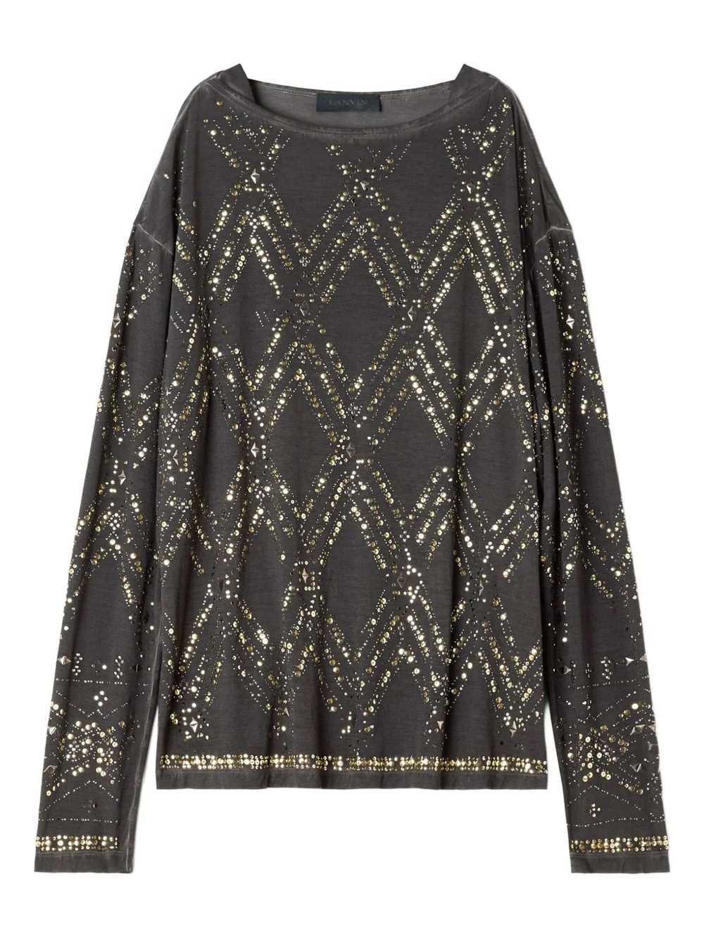 sequin-embellished long-sleeved T-shirt - 1