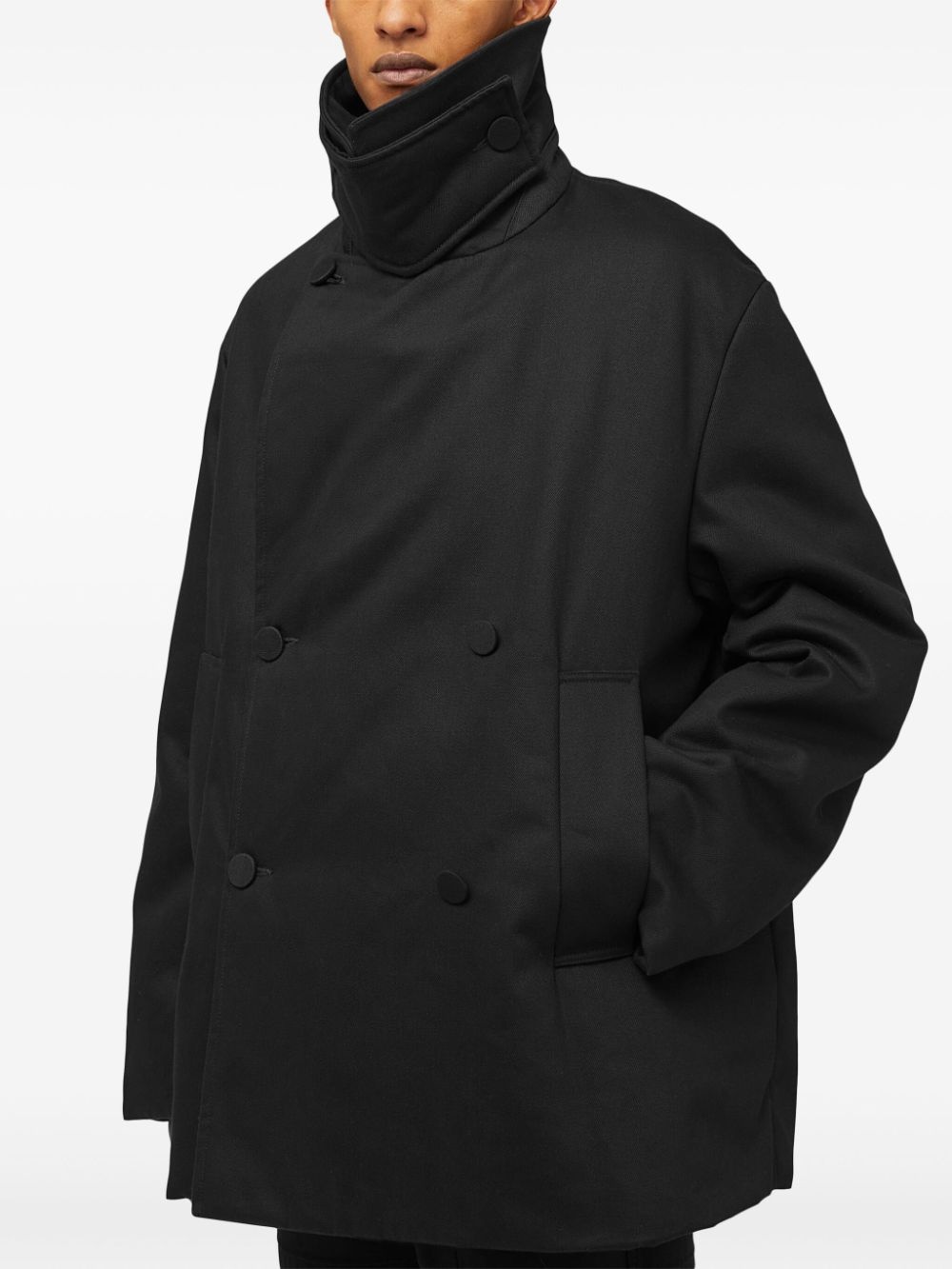 double-breasted cotton coat - 4