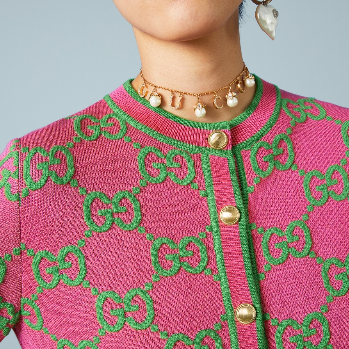 GG cotton and silk blend cardigan - 3