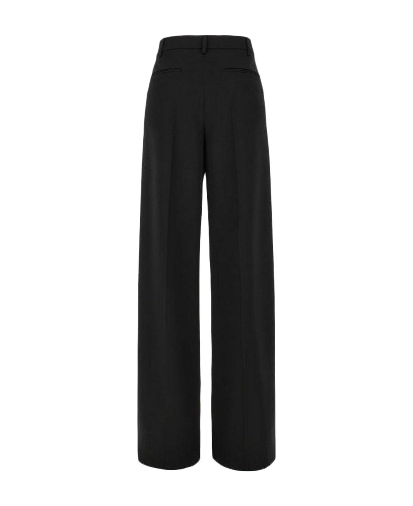 Black Wool Wide-leg Pant - 2