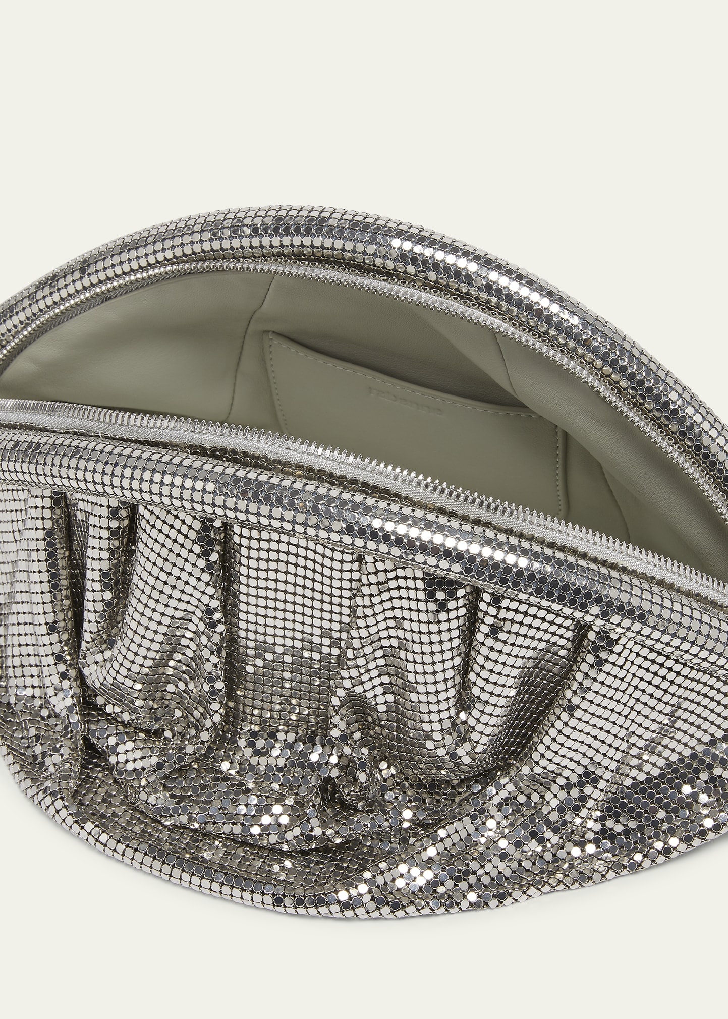 Studded Mesh Zip Pochette Clutch Bag - 4