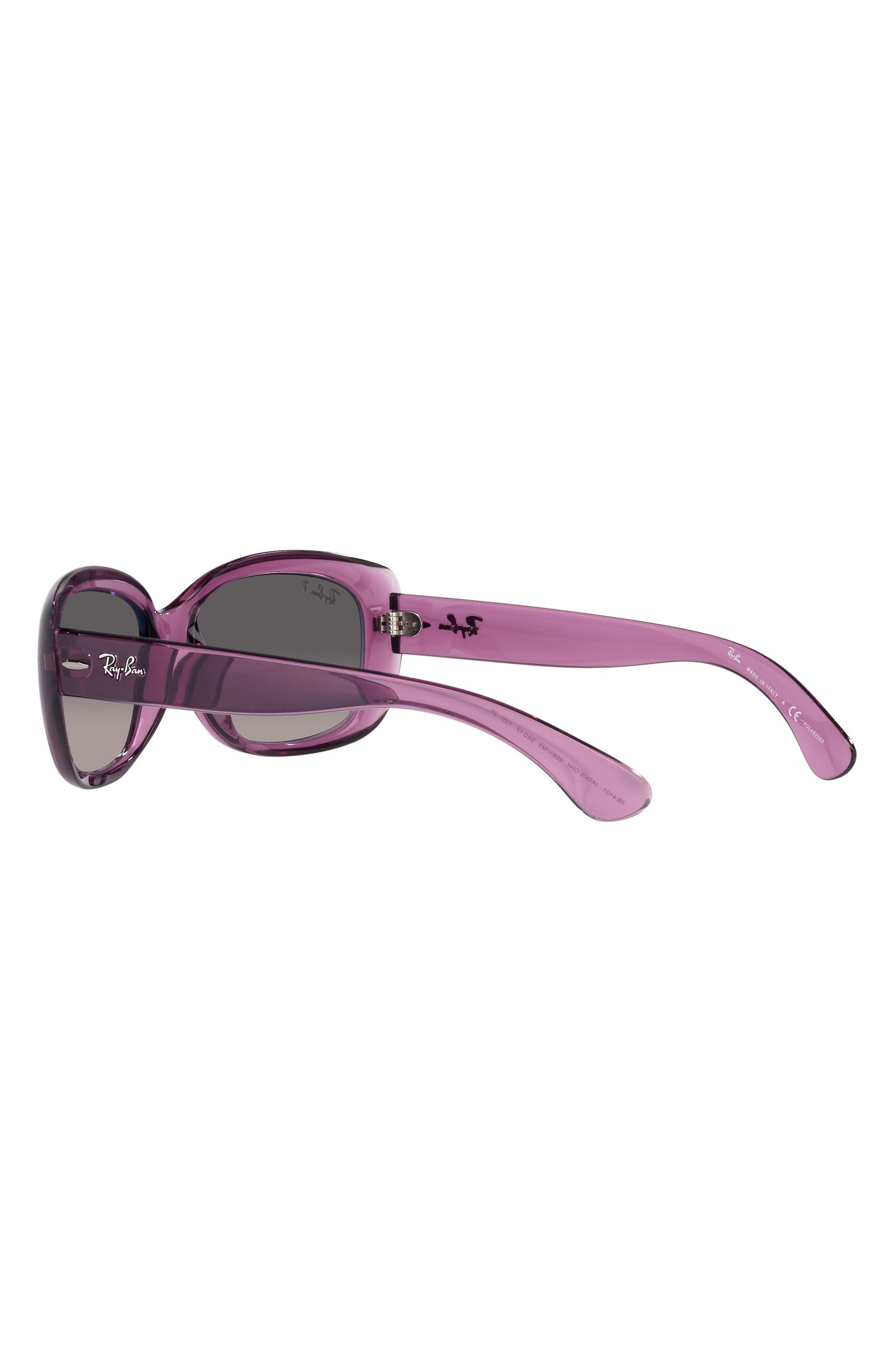 Ray-Ban Jackie Ohh 58mm Polarized Sunglasses in Violet /Grey Gradient Polar at Nordstrom - 7