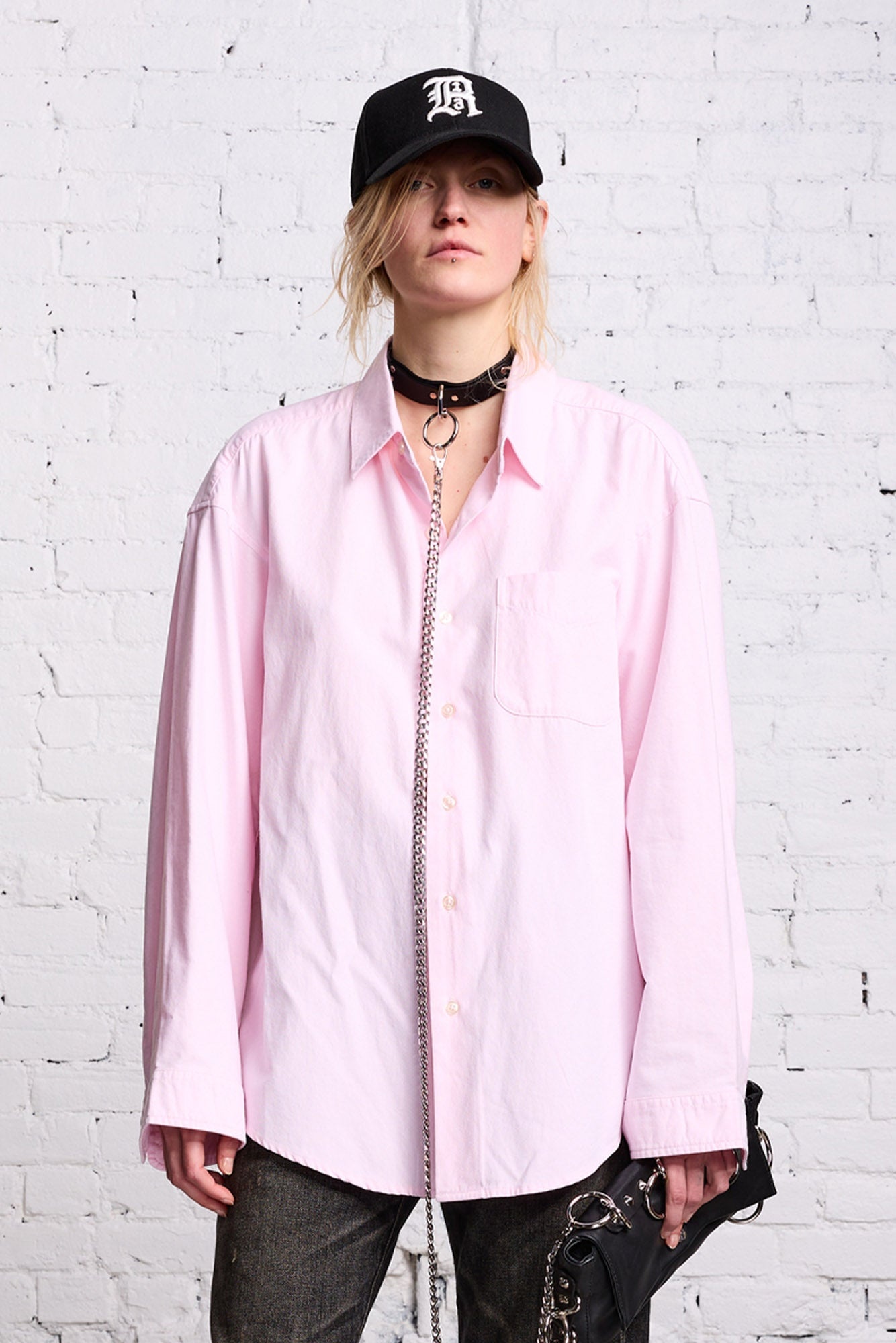 LONG SLEEVE BUTTON-UP - LIGHT PINK - 2