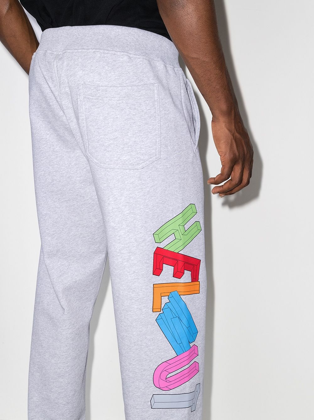 3D logo cotton track pants - 4