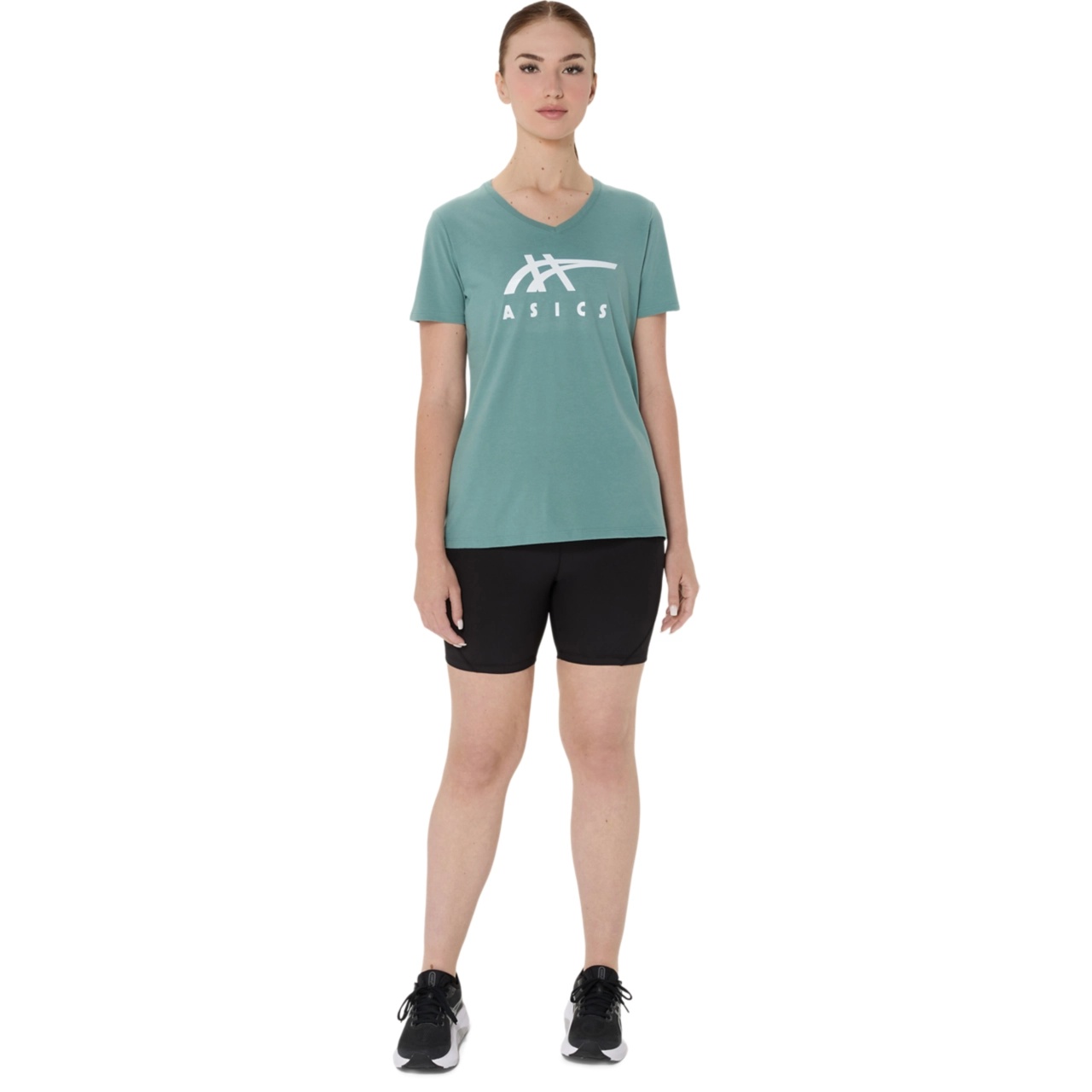 WOMEN'S ASICS STRIPES V-NECK - 6
