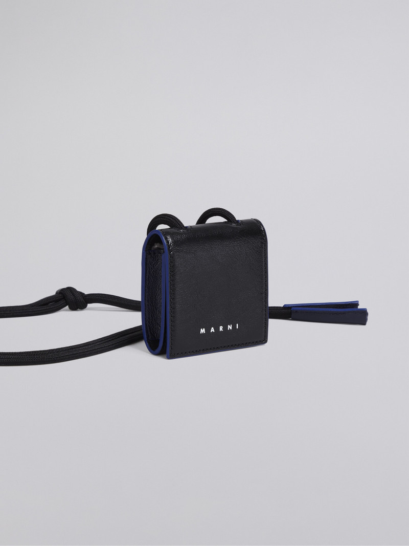 BI-COLOURED CALFSKIN AIRPODS HOLDER WITH ADJUSTABLE NYLON SHOULDER STRAP 4