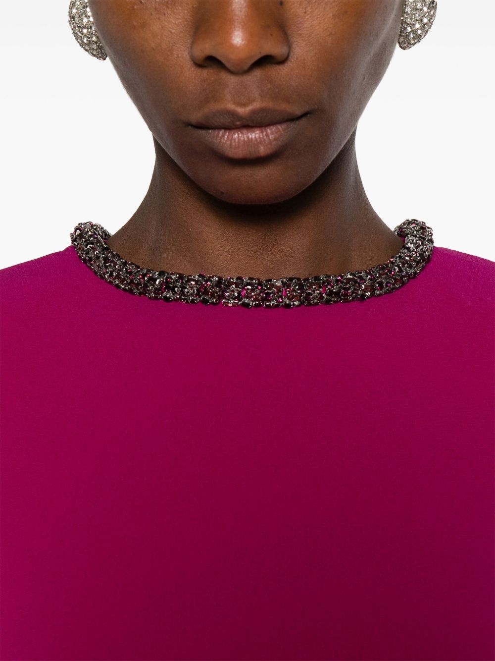 collar-embellished midi dress - 5