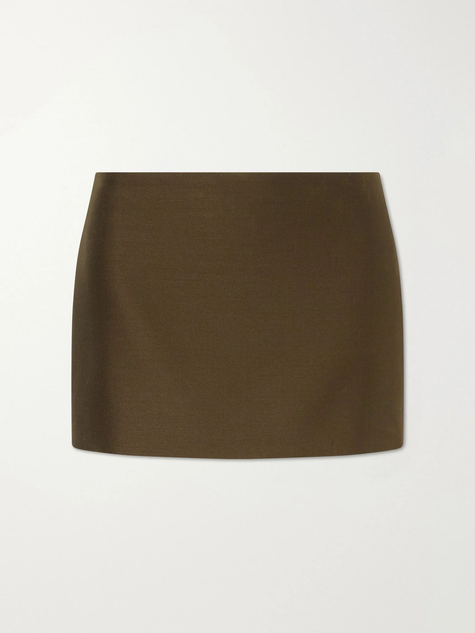 Jett wool and silk-blend cady mini skirt Army green - 1