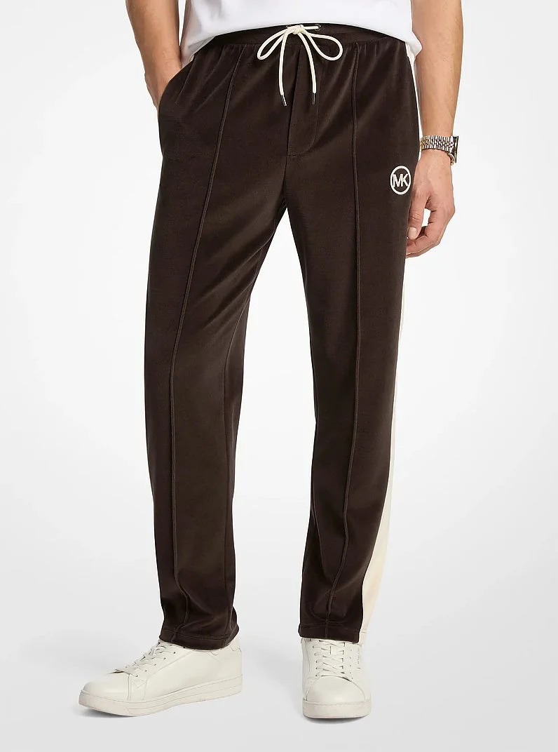 Stripe Velour Joggers - 1